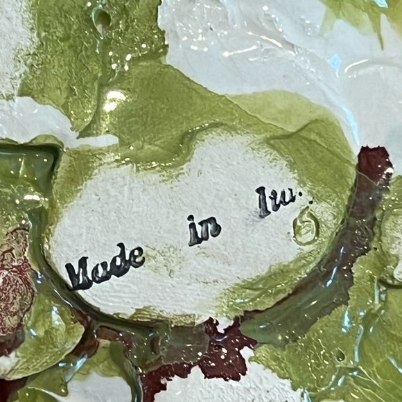 VTG Italian Capodimonte Style Hand Painted Porcelain Rose Candleholder 3.5” X 4” - Picture 6 of 11